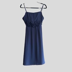 A Pea in a Pod Silk Strapless Navy Cocktail Dress Wedding Formal Size L